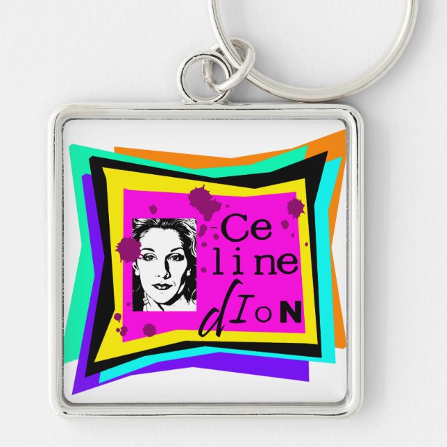 Celine Dion - pop art Keychain (Front)