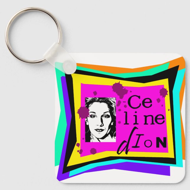 Celine Dion - pop art Keychain (Front)