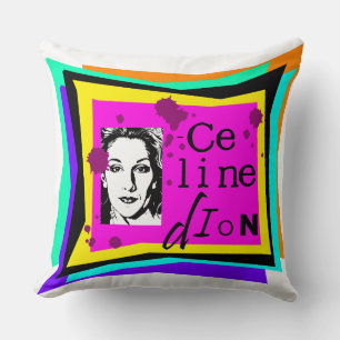 Celine Dion - pop art Throw Pillow