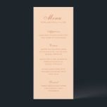 Celine Peach Elegant Wedding Menu<br><div class="desc">Classic wedding menus featuring a simple and timeless design with elegant script and traditional serif fonts.</div>