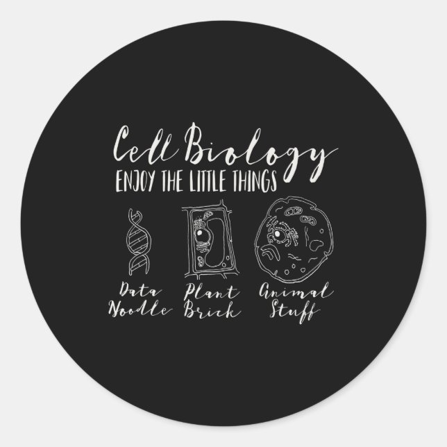 cell biology funny science  - nerdy   geeks classic round sticker (Front)