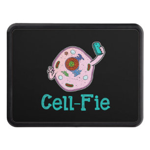 Cell-Fie Funny Biology Science Teacher Pun Gift Trailer Hitch Cover