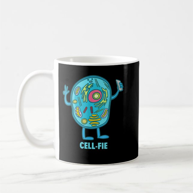 Cell Fie Funny Cell Selfie Science Biology Teacher Coffee Mug (Left)