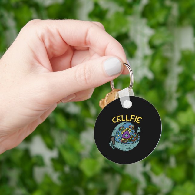 Cell Fie Funny Science Biology Teacher Keychain (Hand)