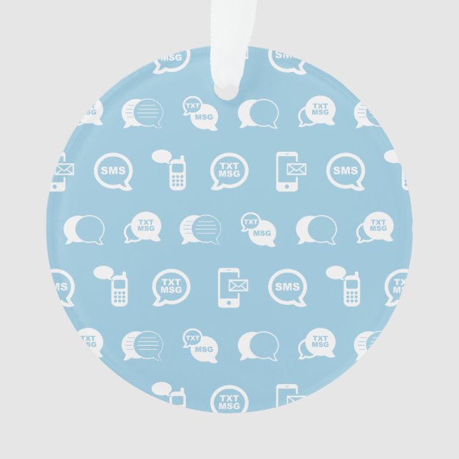 Cell Phone and Text Message Icon Art Print Pattern Ornament (Front)