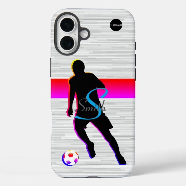 Cell Phone Case Soccer Player Graphic w Name (Back)