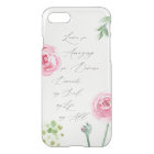 Cell Phone Case with Hymn Words and watercolor