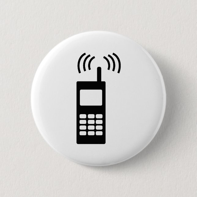 cell phone celly mobil handy 2 inch round button (Front)