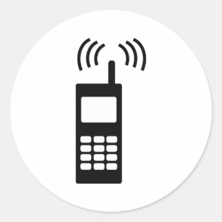 cell phone celly mobil handy classic round sticker