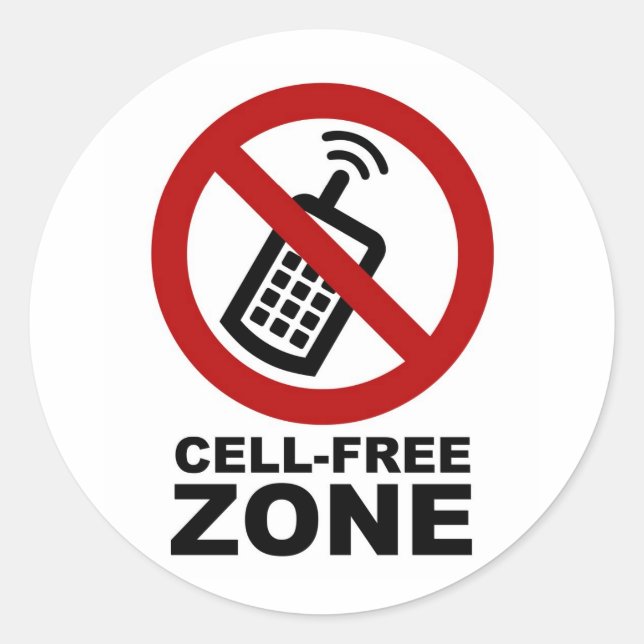 Cell Phone Free Zone Classic Round Sticker (Front)