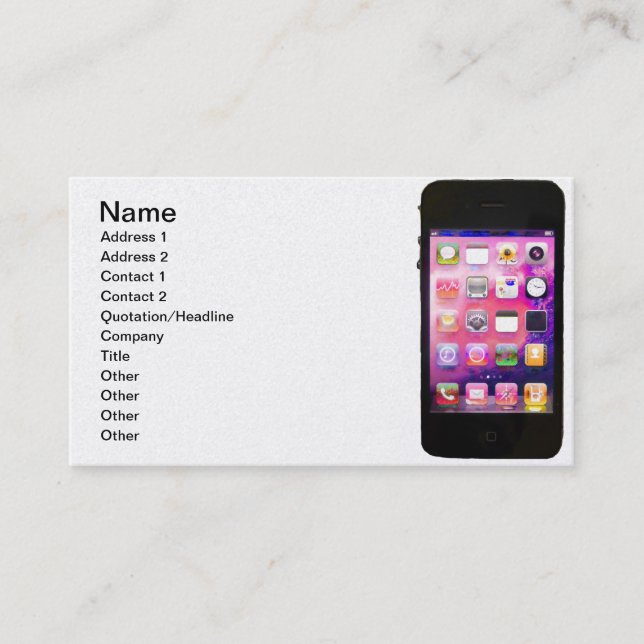 Cell Phone Gold Business Card (Front)