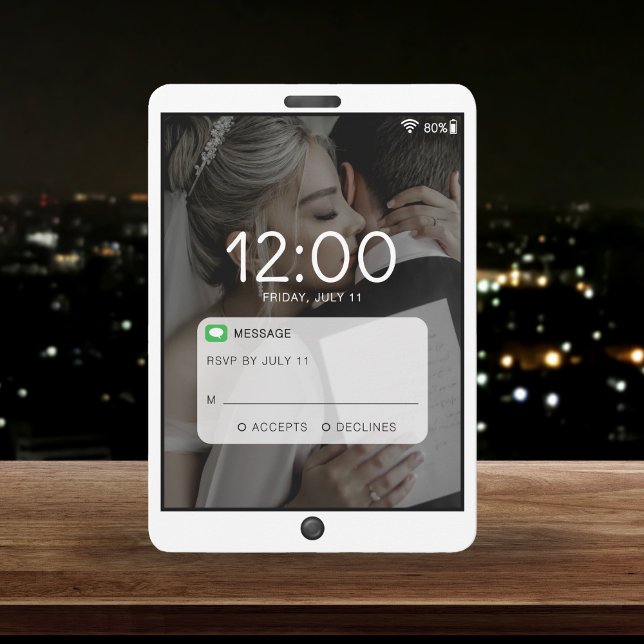 Cell Phone Lock Screen Photo Wedding RSVP Card (Cell Phone Lock Screen Photo Wedding RSVP Card
)