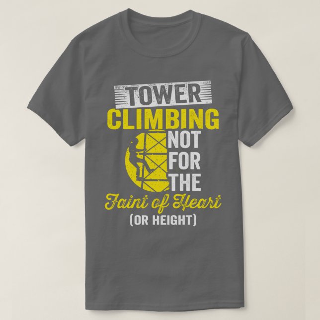 Cell Tower Climber Climbing Technician Art  T-Shirt (Design Front)