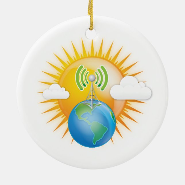 CELL TOWER EARTH CERAMIC ORNAMENT (Back)