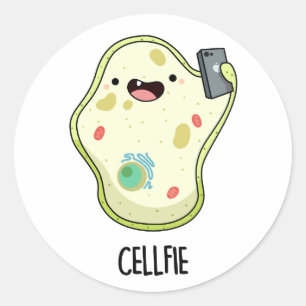 Cellfie Funny Biology Selfie Pun Classic Round Sticker