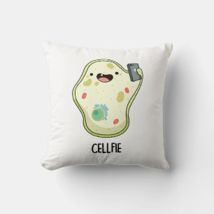 Cellfie Funny Biology Selfie Pun Throw Pillow