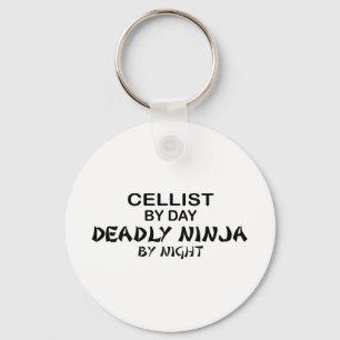 Cellist Deadly Ninja by Night Keychain