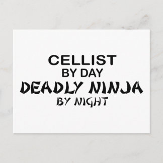 Cellist Deadly Ninja by Night Postcard
