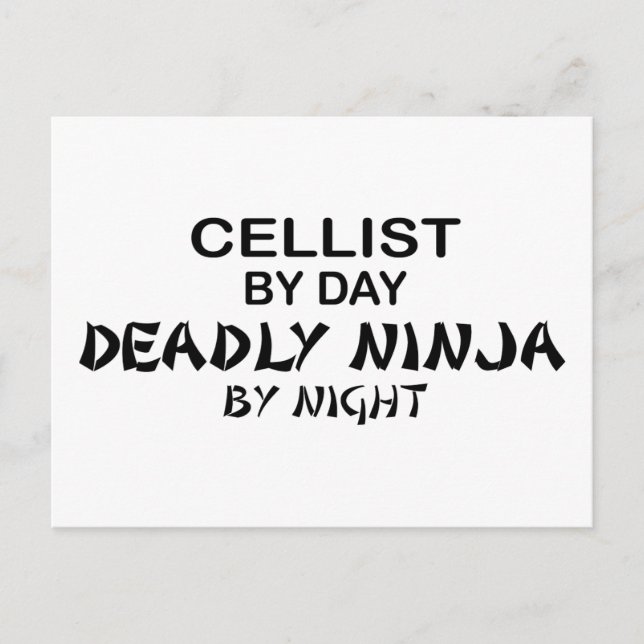 Cellist Deadly Ninja by Night Postcard (Front)