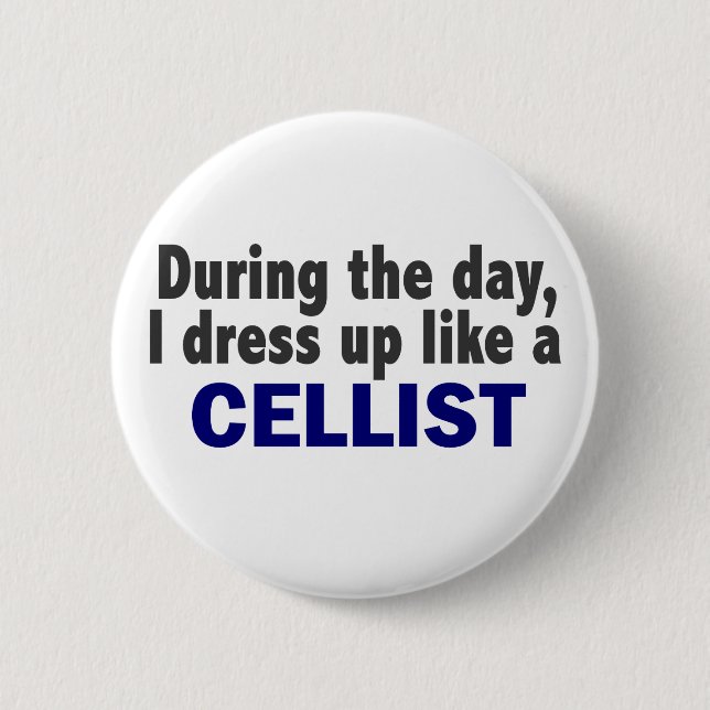 Cellist During The Day 2 Inch Round Button (Front)