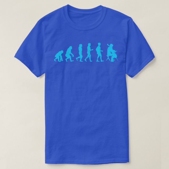 Cellist Evolution Gift Idea Cello Player Blue T-Shirt (Design Front)