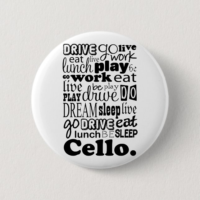 Cellist Gift Cello Player 2 Inch Round Button (Front)
