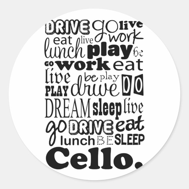 Cellist Gift Cello Player Classic Round Sticker (Front)