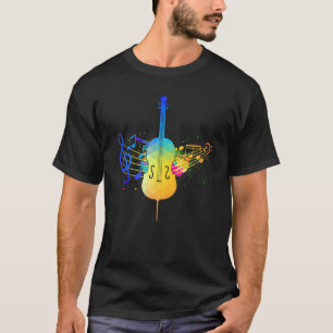 Cellist Music Notes Musical Instrument Cello Playe T-Shirt