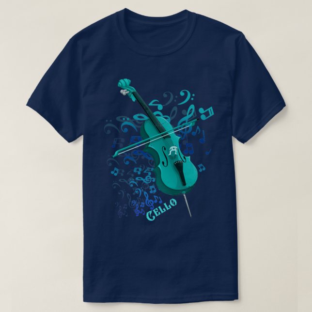 Cellist Retro Cello T-Shirt (Design Front)