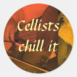 cello1 orange, Cellists chill it -... - Customized Classic Round Sticker