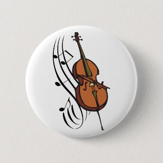 Cello and Music 2 Inch Round Button