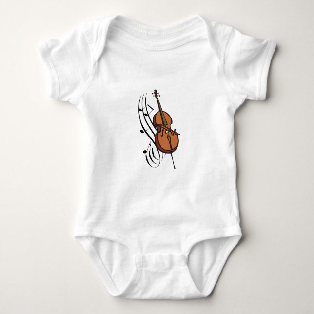 CELLO AND MUSIC BABY BODYSUIT (Front)