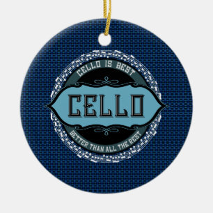 Cello Best Music Note Circle Ceramic Ornament