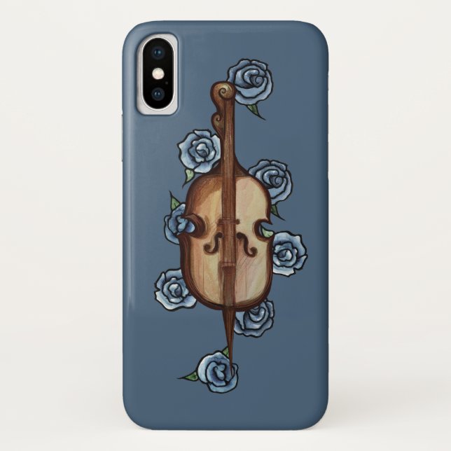 Cello Blue Rose Orchestra Art                      Case-Mate iPhone Case (Back)