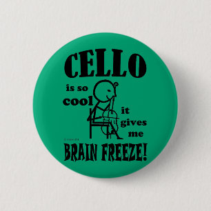 Cello, Brain Freeze 2 Inch Round Button