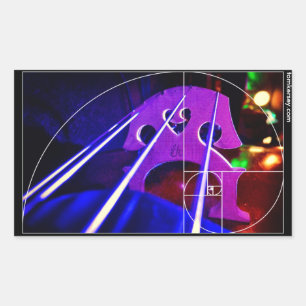 cello bridge and strings with Fibonacci spiral Sticker