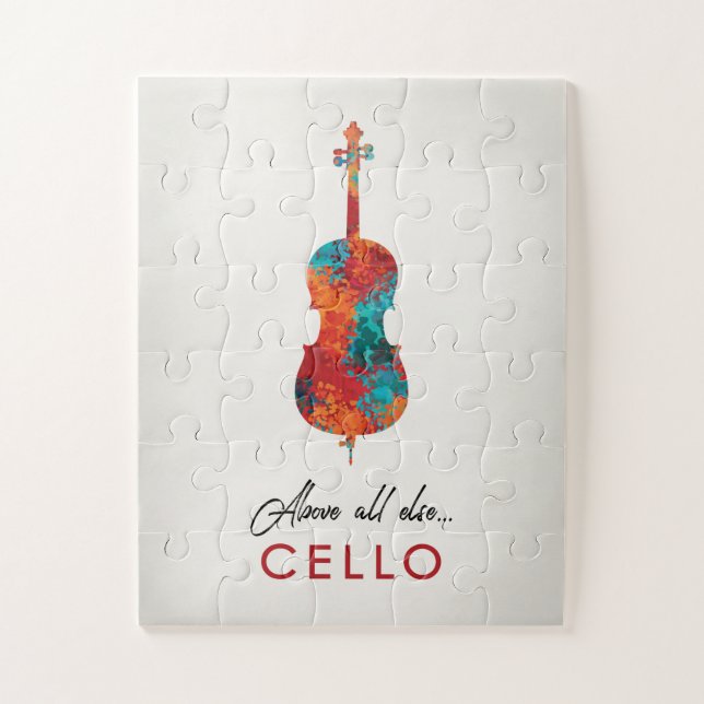 Cello - Bright Colourful Music Jigsaw Puzzle (Vertical)