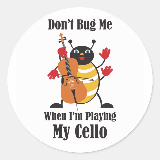 Cello Bug Classic Round Sticker (Front)