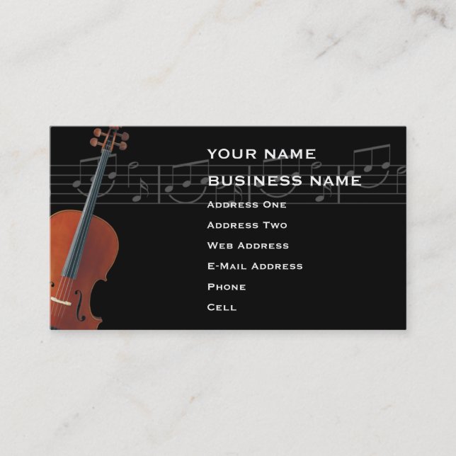 Cello - Carte de visite de musique (Devant)