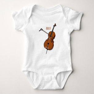Cello cartoon illustration baby bodysuit