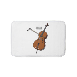 Cello cartoon illustration  bath mat