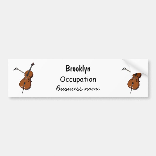 Cello cartoon illustration bumper sticker (Front)