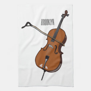 Cello cartoon illustration kitchen towel