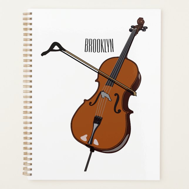 Cello cartoon illustration  planner (Front)