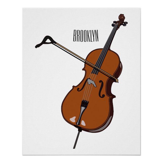 Cello cartoon illustration  poster (Front)