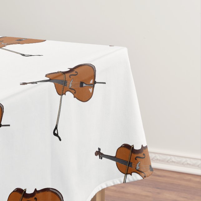 Cello cartoon illustration  tablecloth (In Situ)