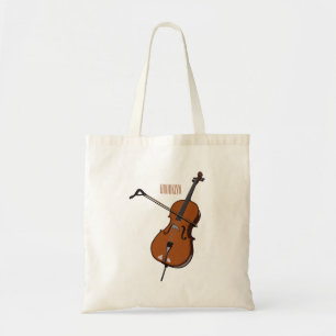 Cello cartoon illustration  tote bag