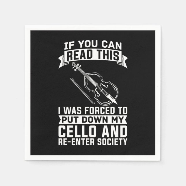 Cello Cellist Violoncello Napkin (Front)