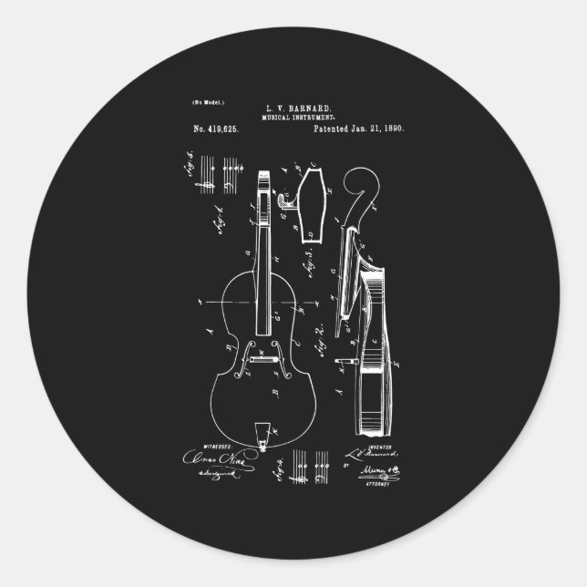 Cello Cello Player Classic Round Sticker (Front)