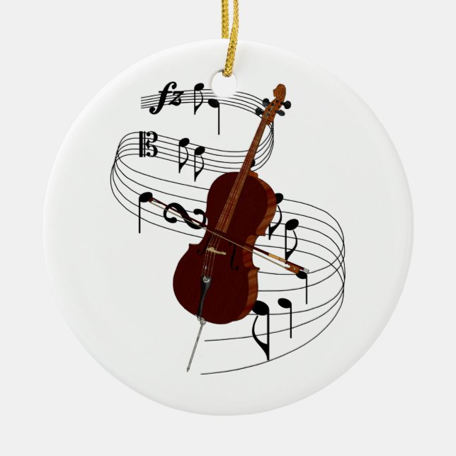 Cello Ceramic Ornament (Front)